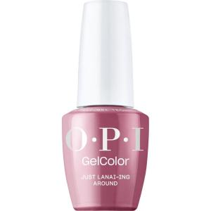 OPI GelColor LED Cure Gel Nail Polish | Pink & Purple Shades | Salon-Quality Shine, Long-Lasting Wear | Easily Soak Off Removal | Vegan & HEMA Free | 0.5 Fl Oz(Just Lanai-ing Around | Opaque Dark Purple)