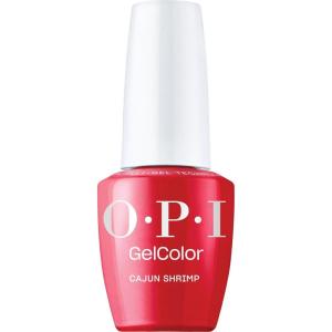 OPI GelColor LED Cure Gel Nail Polish | Red Shades | Salon-Quality Shine, Long-Lasting Wear | Easily Soak Off Removal | Vegan & HEMA Free | 0.5 Fl Oz(Cajun Shrimp | Opaque Bright Coral Red)