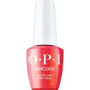 OPI GelColor LED Cure Gel Nail Polish | Red Shades | Salon-Quality Shine, Long-Lasting Wear | Easily Soak Off Removal | Vegan & HEMA Free | 0.5 Fl Oz(Heart and Con-Soul | Opaque Bright Vivid Red Shimmer)