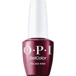 OPI GelColor LED Cure Gel Nail Polish | Red Shades | Salon-Quality Shine, Long-Lasting Wear | Easily Soak Off Removal | Vegan & HEMA Free | 0.5 Fl Oz(Malaga Wine | Opaque Dark Wine-Red)
