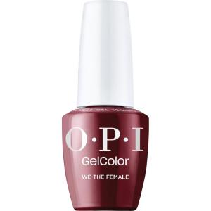 OPI GelColor LED Cure Gel Nail Polish | Red Shades | Salon-Quality Shine, Long-Lasting Wear | Easily Soak Off Removal | Vegan & HEMA Free | 0.5 Fl Oz(We the Female | Opaque Dark Cool Burgundy Red)