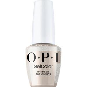 OPI GelColor LED Cure Gel Nail Polish | White, Gray & Black Shades | Salon-Quality Shine, Long-Lasting Wear | Easily Soak Off Removal | Vegan & HEMA Free | 0.5 Fl Oz(Hands In The Clouds | Semi-Sheer Pastel White Shimmer)