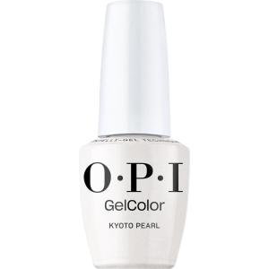 OPI GelColor LED Cure Gel Nail Polish | White, Gray & Black Shades | Salon-Quality Shine, Long-Lasting Wear | Easily Soak Off Removal | Vegan & HEMA Free | 0.5 Fl Oz(Kyoto Pearl | Opaque Soft White Pearl Shimmer)