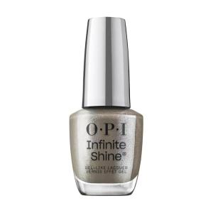 OPI Infinite Shine Nail Polish | Whites, Grays & Blacks | Gel-like Wear & Shine | Vegan, Long Lasting, Streak Free(Belly Button Bling | Semi-Sheer Dark Soft Grey Silver Shimmer)