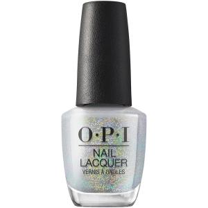OPI Nail Lacquer Classic Nail Polish Colors | White, Gray & Black Shades | Crème, Shimmer, and Glitter Chip Resistant Nail-Polish | Fast Drying, Streak-free Formula | 0.5 Fl Oz(I Cancer-tainly Shine | Opaque Bright Silver Holographic)