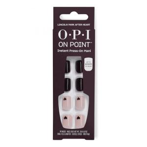 OPI On Point Press On Nails | Short Round Classic & Accent Nail Art Press On Nails | 24 Count With Nail Glue | Instant Press-On Mani | Long Lasting, Reusable, Non-damaging(Lincoln Park After Heart | Cool Purple with Hearts Nail Art)