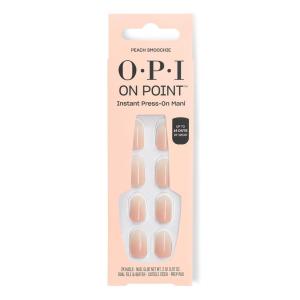 OPI On Point Press On Nails | Short Round Classic & Accent Nail Art Press On Nails | 24 Count With Nail Glue | Instant Press-On Mani | Long Lasting, Reusable, Non-damaging(Peach Smoochie | Nude Ombré Peach & Beige)