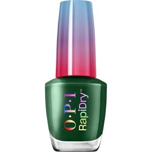 OPI RapiDry Quick Dry Nail Polish Colors | Opaque, Crème, & Shimmer Winter Shades | Smudge Proof, and Fast Drying in 60 Seconds | Vegan Formula | Snow Time to Waste | Holiday 2025(Fir Surely Fast | Opaque Dark Cool Forest Green)