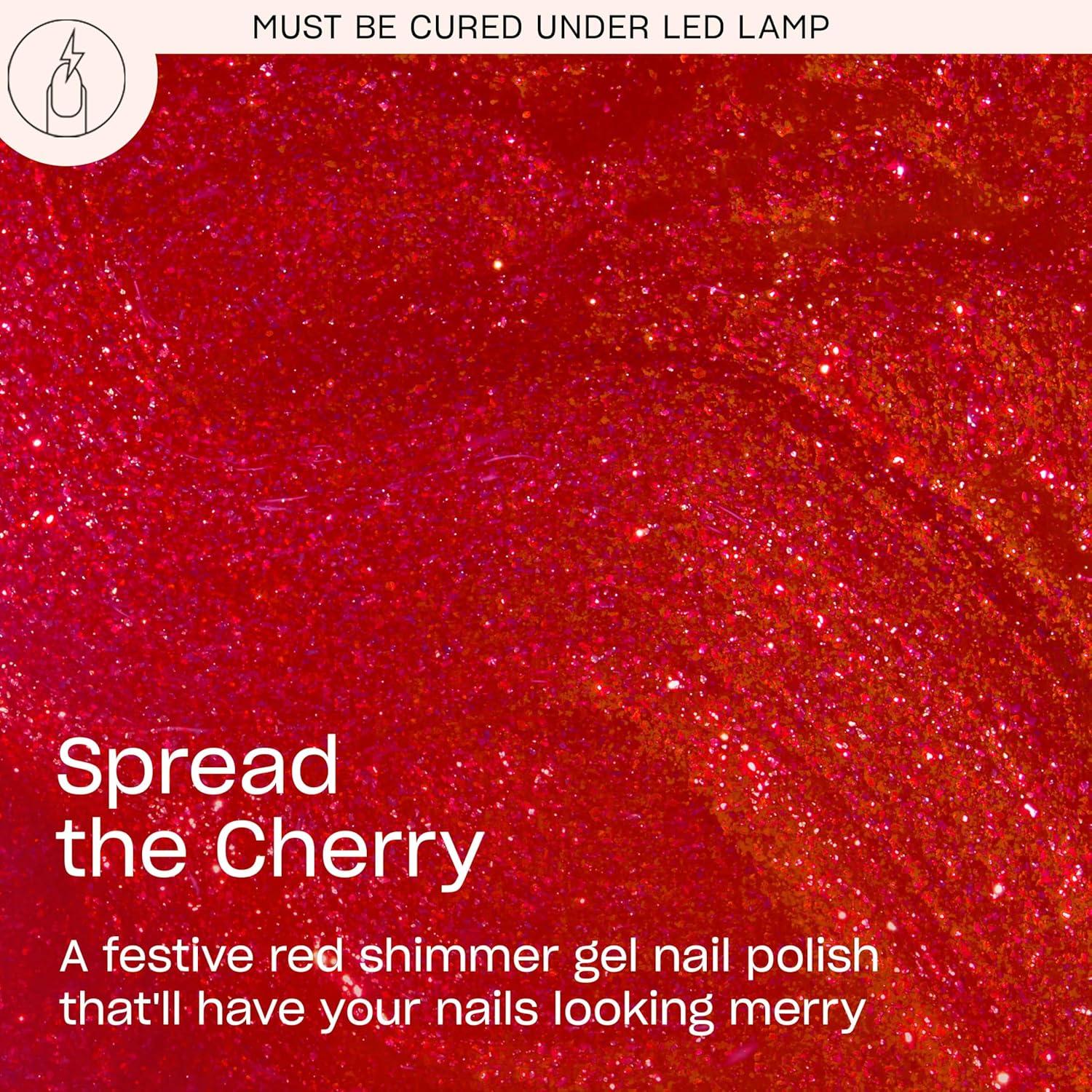 imageOPI GelColor SemiSheer Opaque amp Shimmer Winter Shades Long Lasting UV Cure Gel Nail Polish with High Shine Vegan amp HEMA Free Good Enough to Treat Collection Holiday 2025Spread the Cherry Opaque Bright Cherry Red Shimmer