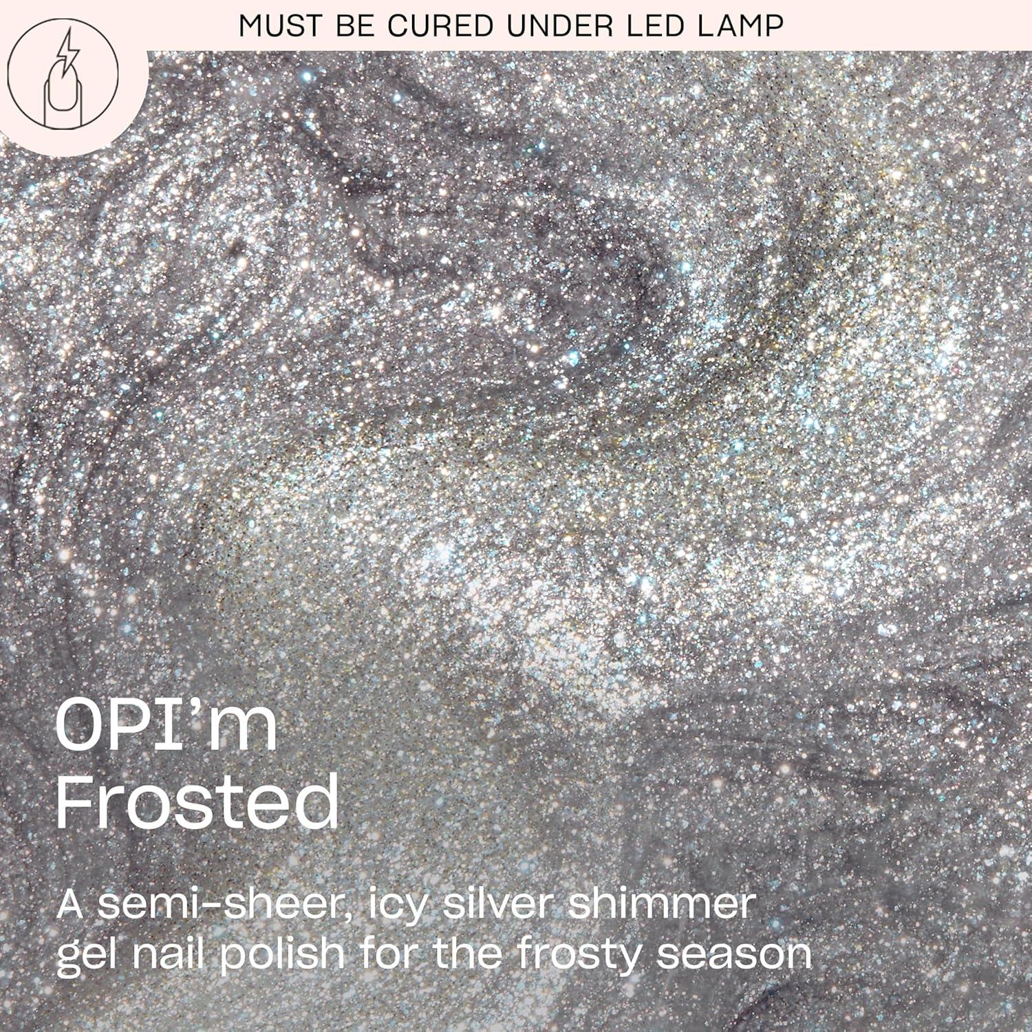 imageOPI GelColor SemiSheer Opaque amp Shimmer Winter Shades Long Lasting UV Cure Gel Nail Polish with High Shine Vegan amp HEMA Free Good Enough to Treat Collection Holiday 2025OPIm Frosted SemiSheer Soft Cool Holographic Silver Shimmer