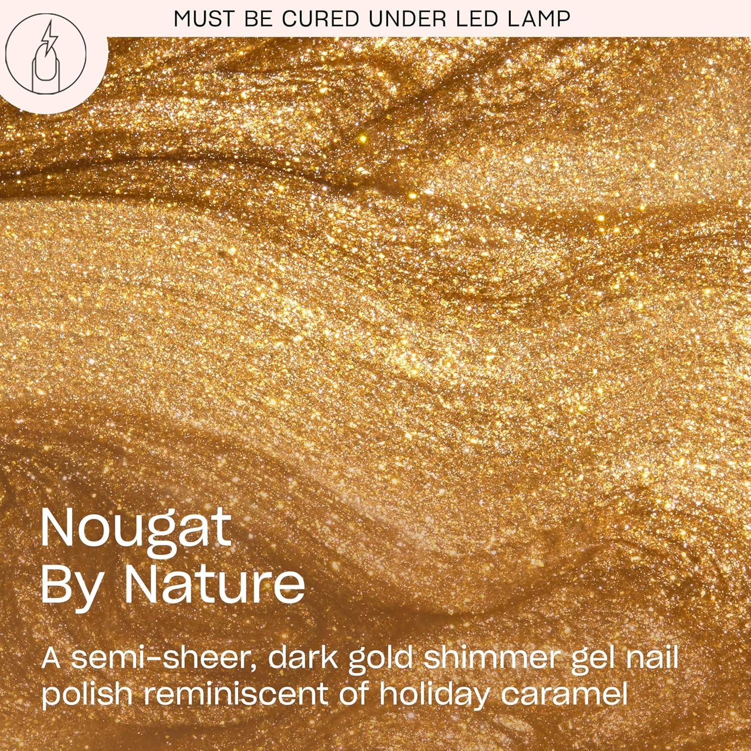 imageOPI GelColor SemiSheer Opaque amp Shimmer Winter Shades Long Lasting UV Cure Gel Nail Polish with High Shine Vegan amp HEMA Free Good Enough to Treat Collection Holiday 2025Nougat by Nature SemiSheer Bright Warm Dark Gold Shimmer