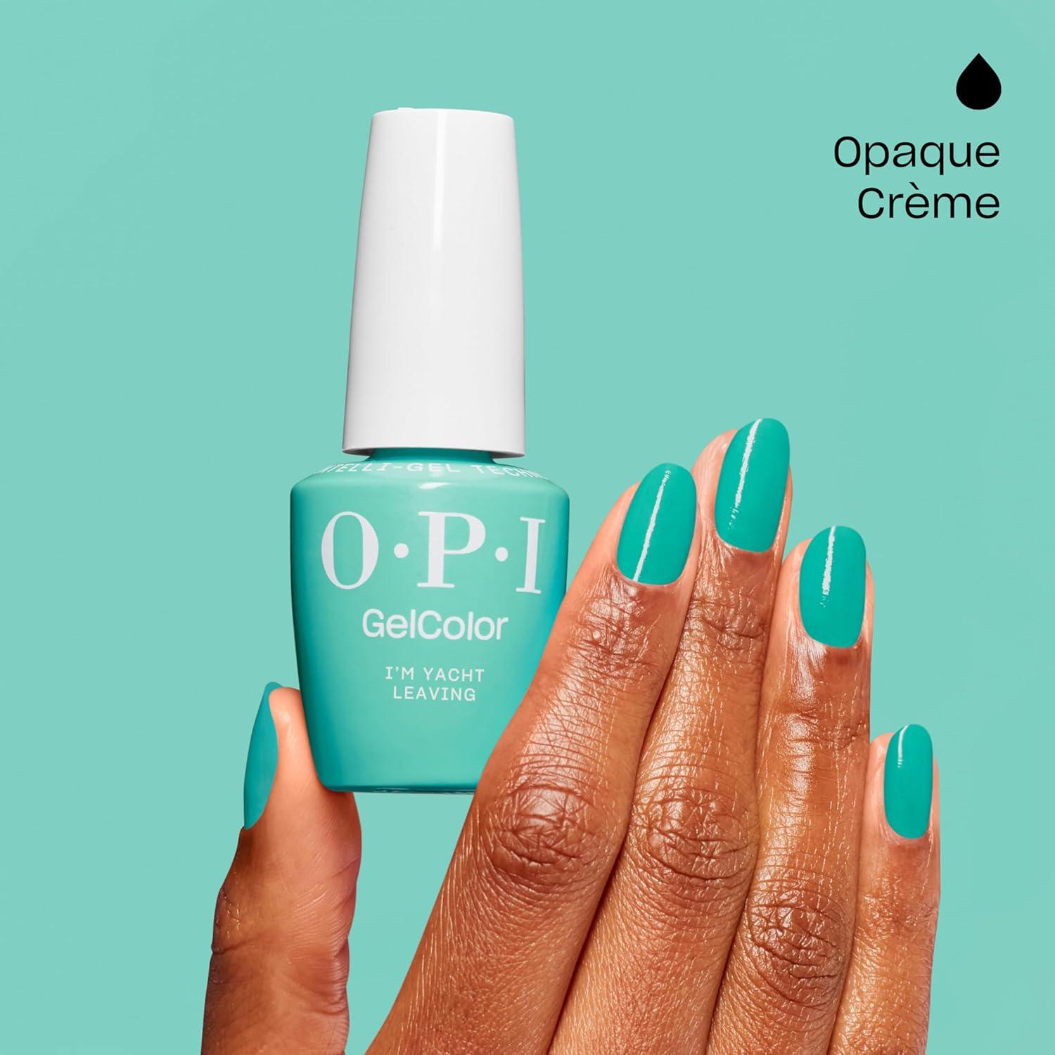 imageOPI GelColor LED Cure Gel Nail Polish Blue amp Green Shades SalonQuality Shine LongLasting Wear Easily Soak Off Removal Vegan amp HEMA Free 05 Fl OzIm Yacht Leaving Opaque Bright Turquoise Blue
