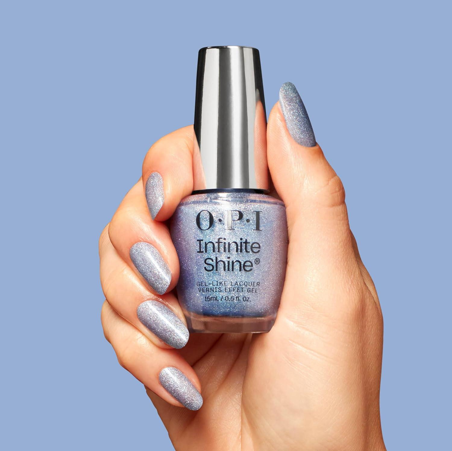 imageOPI Infinite Shine Nail Polish Colors SemiSheer Sheer Bright Opaque amp Shimmer Winter Shades Long Lasting Wear Good Enough to Treat Collection Holiday 2025Put the Icy in Spicy Opaque Soft Cool Holographic Icy Blue Shimmer