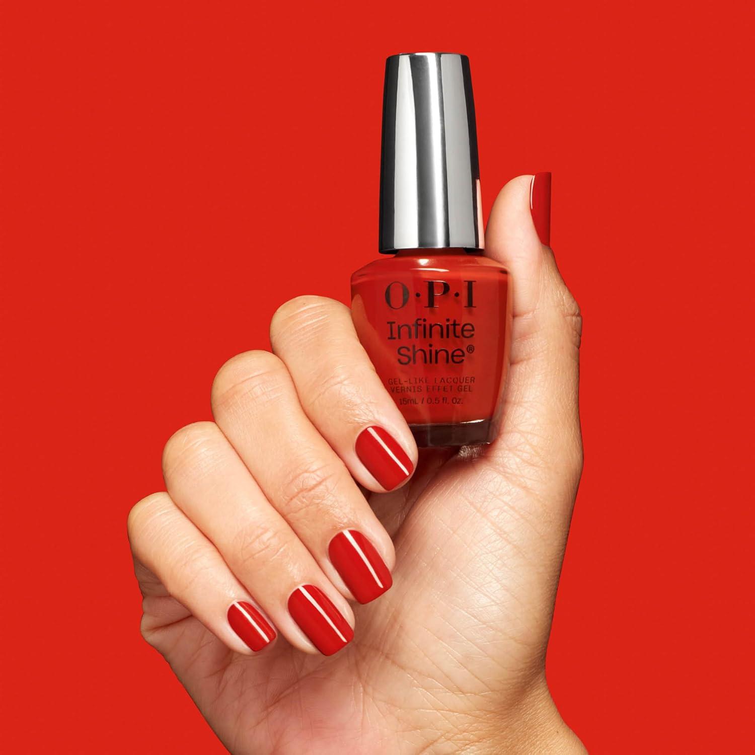 imageOPI Infinite Shine Nail Polish Colors SemiSheer Sheer Bright Opaque amp Shimmer Winter Shades Long Lasting Wear Good Enough to Treat Collection Holiday 2025Crankin Holiday Jams Opaque Dark Warm Brick Red Crme