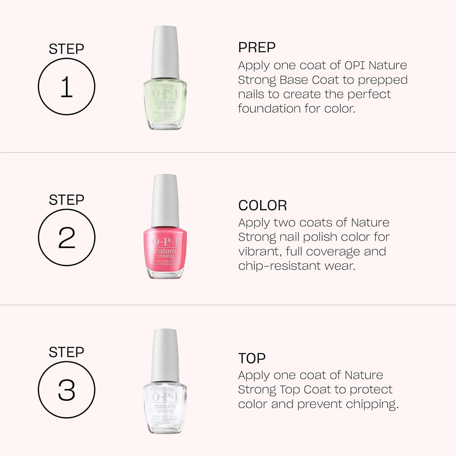 imageOPI Nature Strong Natural Origin 3Step System Botanical Base Coat Top Coat and Various Nail Polish Colors High Shine Color Protection EcoFriendly Plant Based Vegan amp Cruelty FreeKnowledge is Flower
