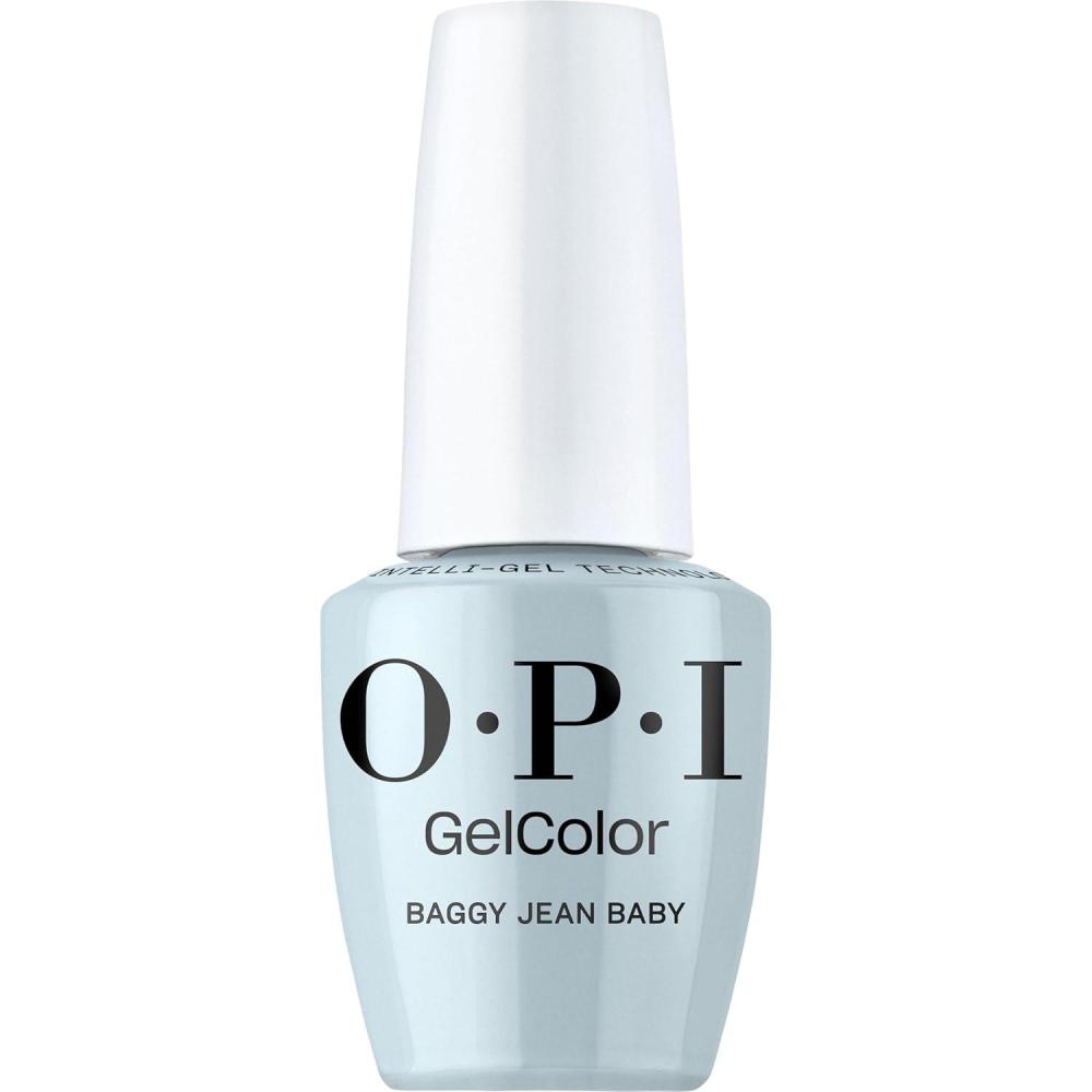 imageOPI GelColor Opaque Crme and Sheer Shades Long Lasting UV Cure Gel Nail Polish with High Shine Vegan amp HEMA Free Whats Your Manitude Fall 2025Baggy Jean Baby Opaque Cool Blue Gray
