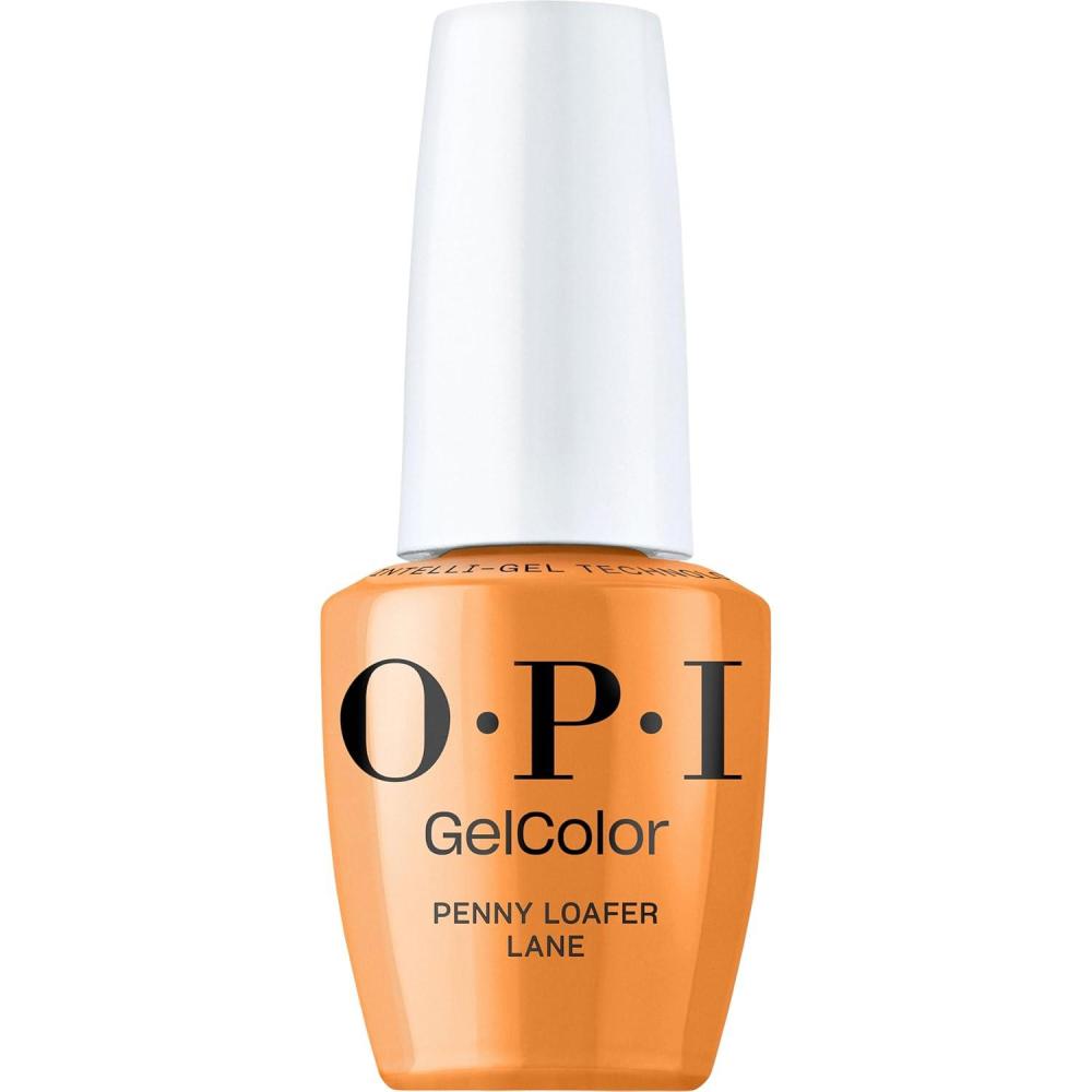 imageOPI GelColor Opaque Crme and Sheer Shades Long Lasting UV Cure Gel Nail Polish with High Shine Vegan amp HEMA Free Whats Your Manitude Fall 2025Penny Loafer Lane Opaque Dark Yellow Marigold