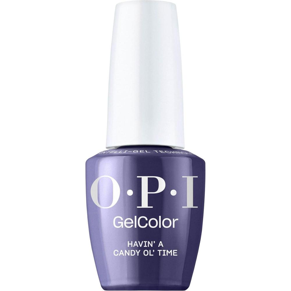 imageOPI GelColor SemiSheer Opaque amp Shimmer Winter Shades Long Lasting UV Cure Gel Nail Polish with High Shine Vegan amp HEMA Free Good Enough to Treat Collection Holiday 2025Havin a Candy Ol Time Opaque Neutral Dark Blue Crme