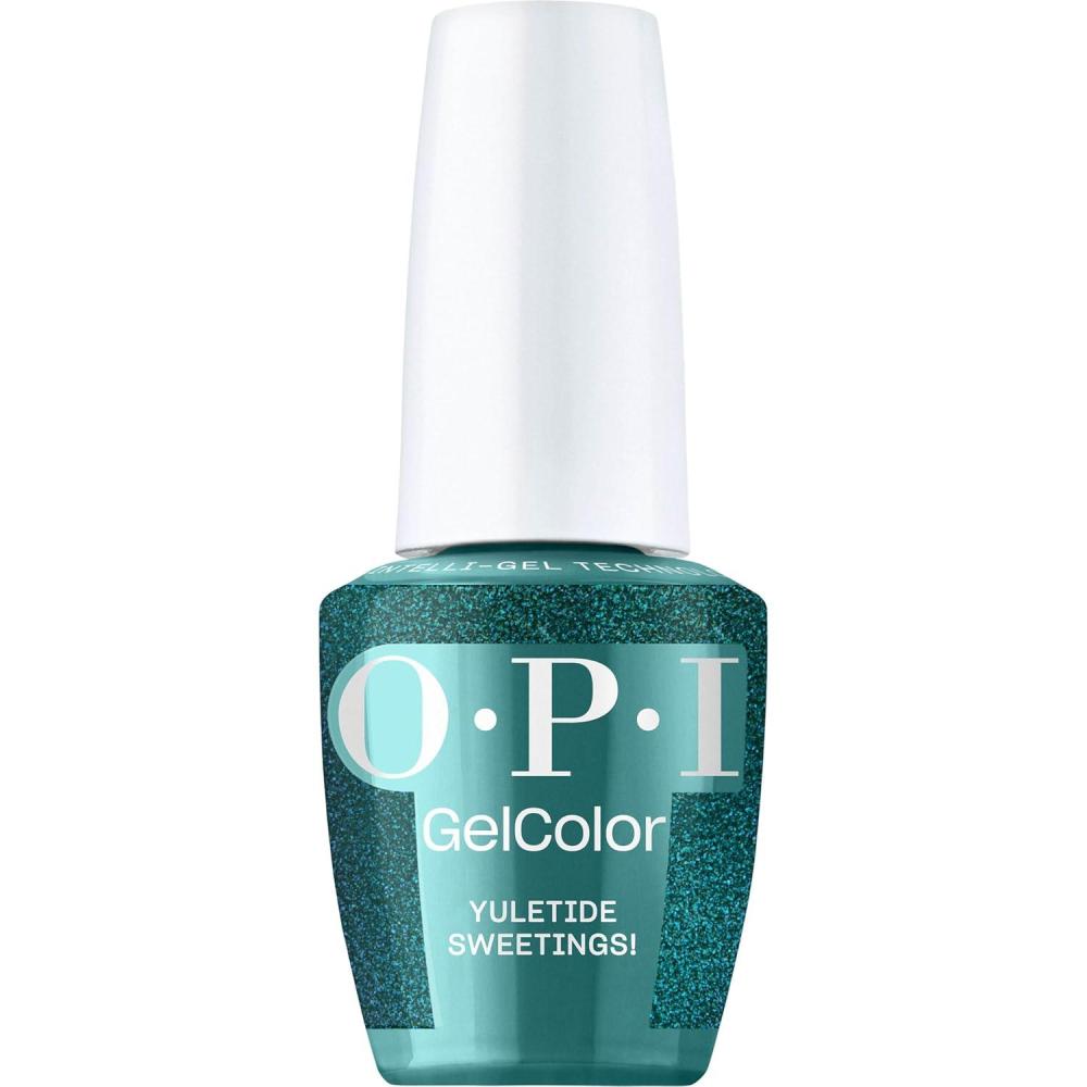 imageOPI GelColor SemiSheer Opaque amp Shimmer Winter Shades Long Lasting UV Cure Gel Nail Polish with High Shine Vegan amp HEMA Free Good Enough to Treat Collection Holiday 2025Yuletide Sweetings SemiSheer Cool Dark Green with Blue Shimmer