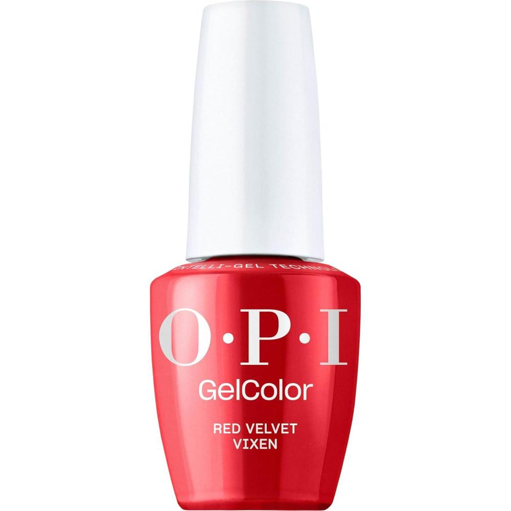 imageOPI GelColor SemiSheer Opaque amp Shimmer Winter Shades Long Lasting UV Cure Gel Nail Polish with High Shine Vegan amp HEMA Free Good Enough to Treat Collection Holiday 2025Red Velvet Vixen Opaque Dark Warm Red Crme