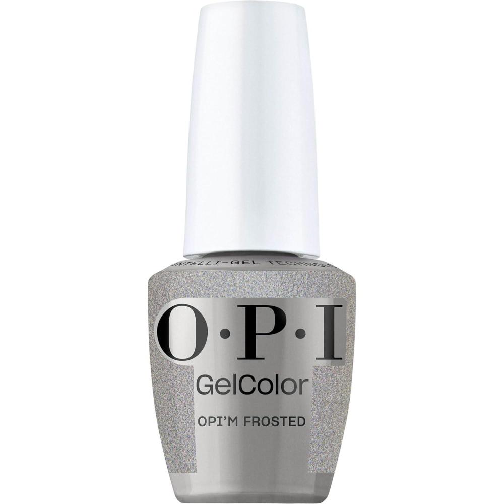imageOPI GelColor SemiSheer Opaque amp Shimmer Winter Shades Long Lasting UV Cure Gel Nail Polish with High Shine Vegan amp HEMA Free Good Enough to Treat Collection Holiday 2025OPIm Frosted SemiSheer Soft Cool Holographic Silver Shimmer