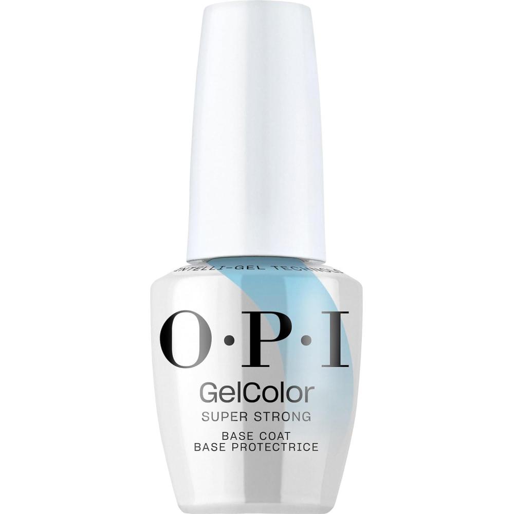 imageOPI GelColor Base amp Top Coats  Strong Adhesion High Shine amp Matte Finish for LED Cure Gel Nail Polish  Protects Color amp Nail Art  Prevents Discoloration or Chipping  Vegan amp HEMA Free  05 Fl OzSuper Strong Base Coat