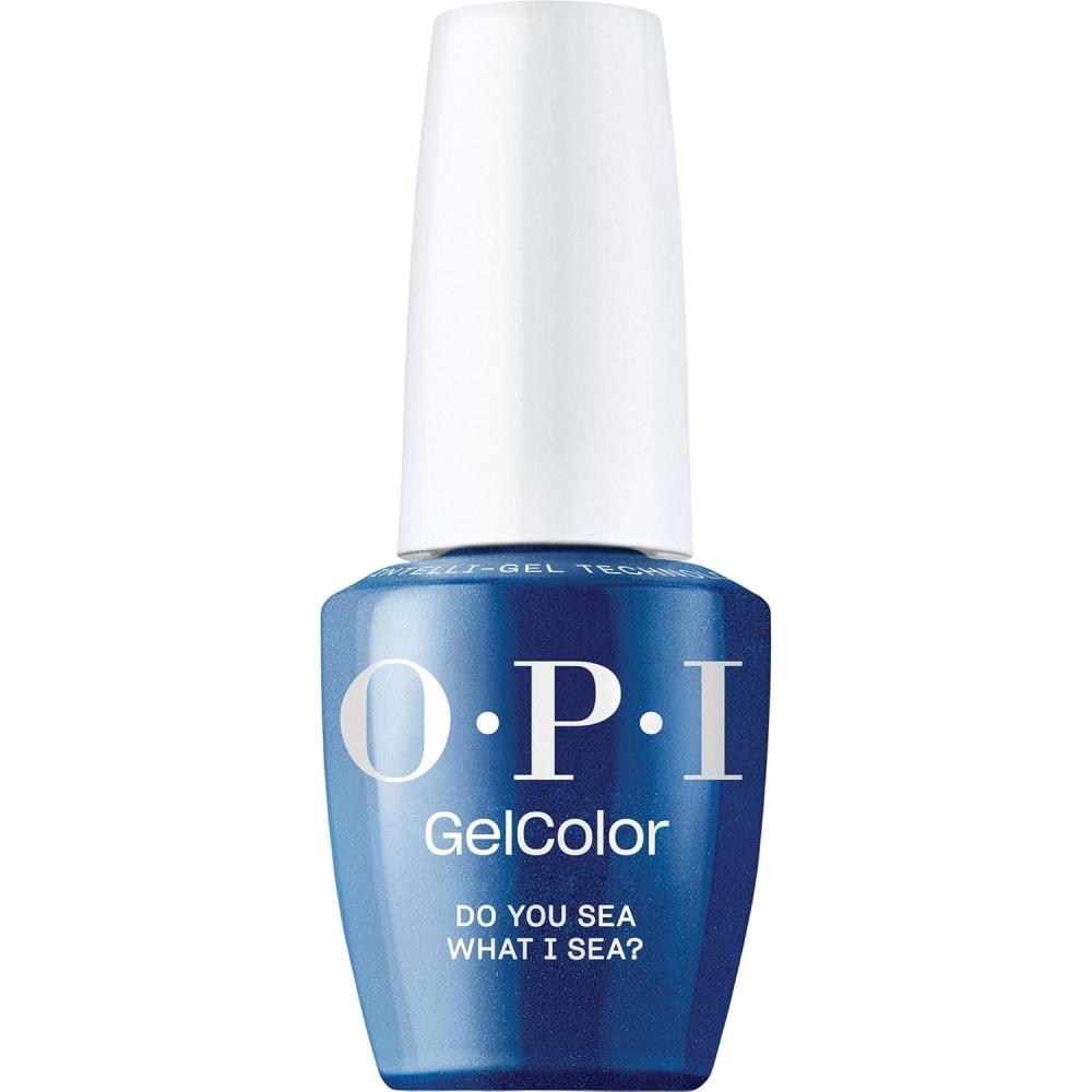 imageOPI GelColor LED Cure Gel Nail Polish Blue amp Green Shades SalonQuality Shine LongLasting Wear Easily Soak Off Removal Vegan amp HEMA Free 05 Fl OzDo You Sea What I Sea Opaque Bright Ocean Blue Shimmer