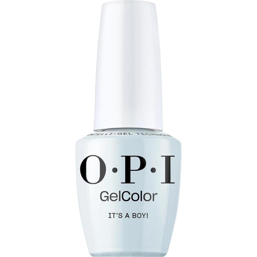 imageOPI GelColor LED Cure Gel Nail Polish Blue amp Green Shades SalonQuality Shine LongLasting Wear Easily Soak Off Removal Vegan amp HEMA Free 05 Fl OzIts a Boy Opaque Soft Baby Blue