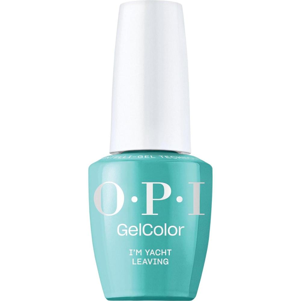 imageOPI GelColor LED Cure Gel Nail Polish Blue amp Green Shades SalonQuality Shine LongLasting Wear Easily Soak Off Removal Vegan amp HEMA Free 05 Fl OzIm Yacht Leaving Opaque Bright Turquoise Blue