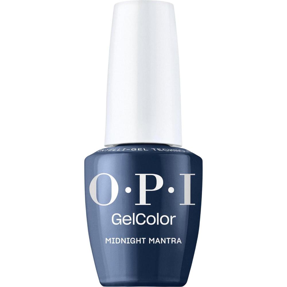 imageOPI GelColor LED Cure Gel Nail Polish  Blue amp Green Shades  SalonQuality Shine LongLasting Wear  Easily Soak Off Removal  Vegan amp HEMA Free  05 Fl OzMidnight Mantra  Opaque Dark Navy Blue