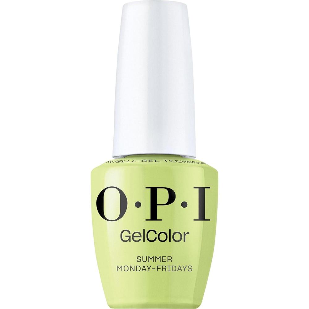 imageOPI GelColor LED Cure Gel Nail Polish Blue amp Green Shades SalonQuality Shine LongLasting Wear Easily Soak Off Removal Vegan amp HEMA Free 05 Fl OzSummer MondayFridays Opaque Bright Soft Green