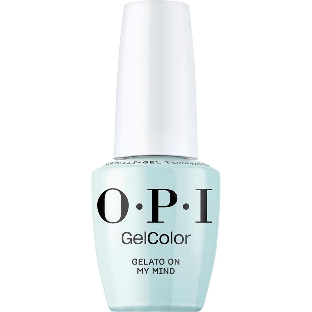 imageOPI GelColor LED Cure Gel Nail Polish Blue amp Green Shades SalonQuality Shine LongLasting Wear Easily Soak Off Removal Vegan amp HEMA Free 05 Fl OzGelato on My Mind Opaque Cool Pastel Blue