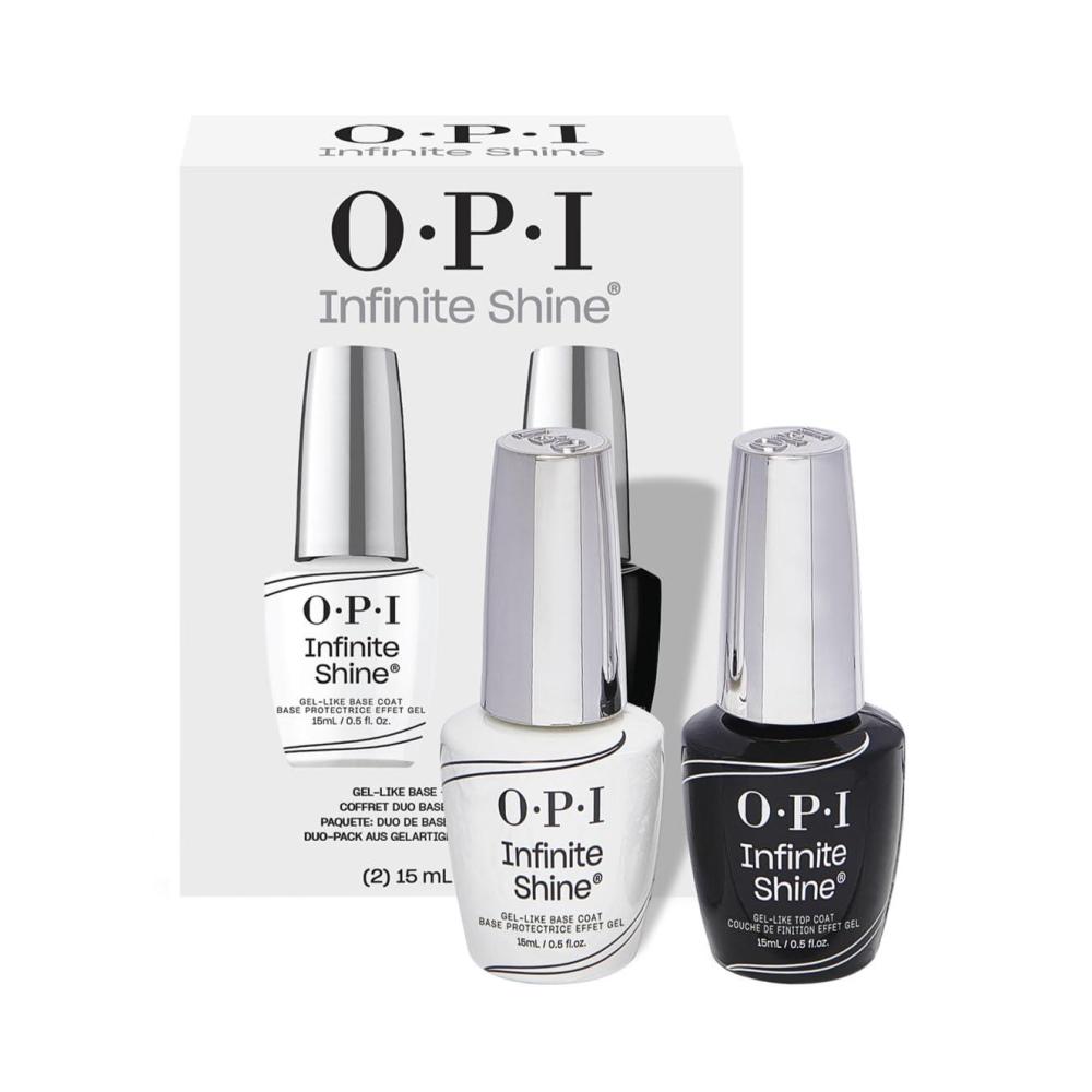 imageOPI Infinite Shine Long Wear Nail Polish  Clear Gel Like Nail Polish Base Coat amp Top Coat  Vegan Long Lasting Protects Nails2PC Base  Top Coat Duo Pack