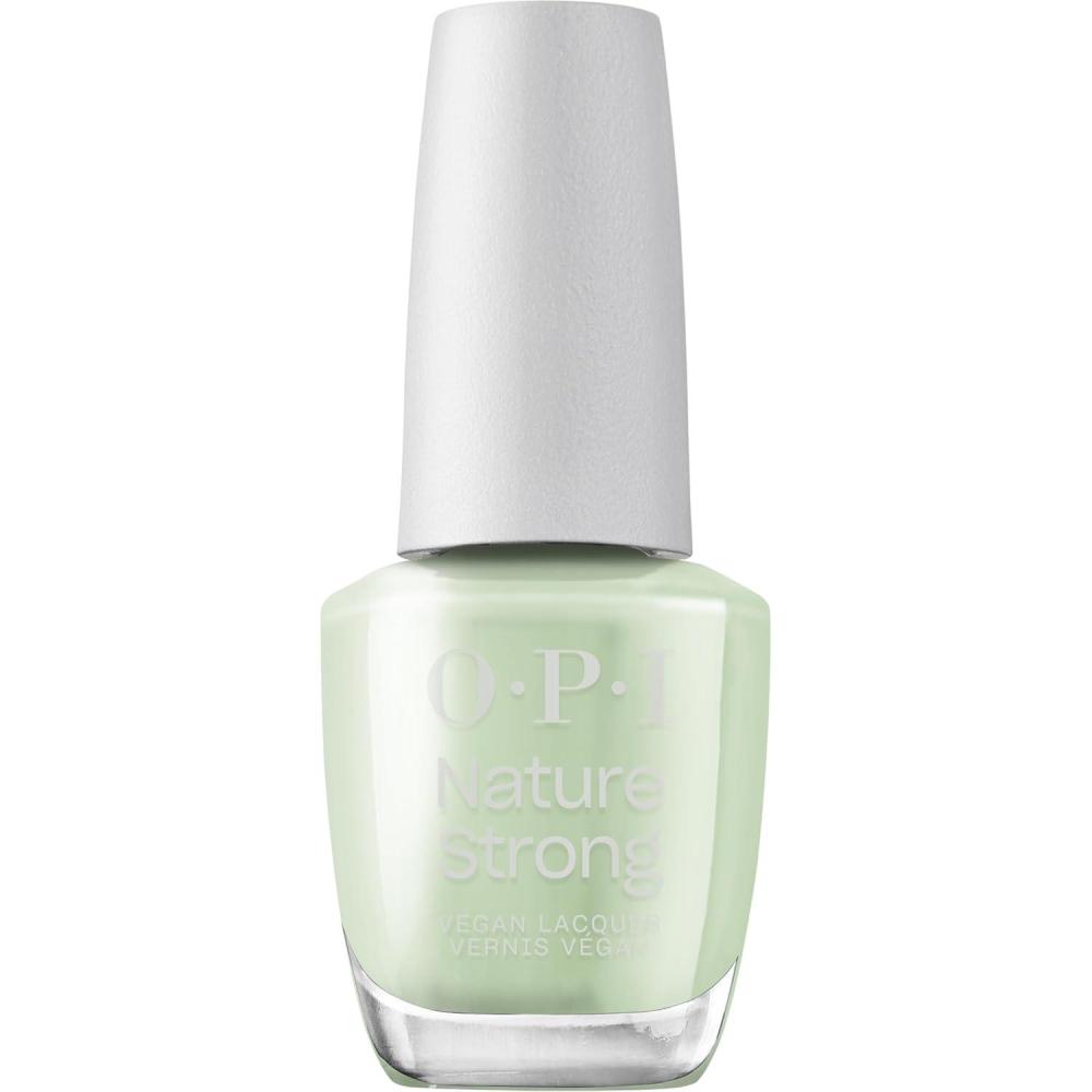imageOPI Nature Strong Natural Origin 3Step System Botanical Base Coat Top Coat and Various Nail Polish Colors High Shine Color Protection EcoFriendly Plant Based Vegan amp Cruelty FreeSage It for Later Opaque Soft Cool Light Green