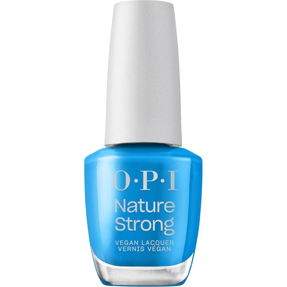 imageOPI Nature Strong Natural Origin 3Step System Botanical Base Coat Top Coat and Various Nail Polish Colors High Shine Color Protection EcoFriendly Plant Based Vegan amp Cruelty FreeFresh as a Blue Daisy Opaque Dark Cool Blue