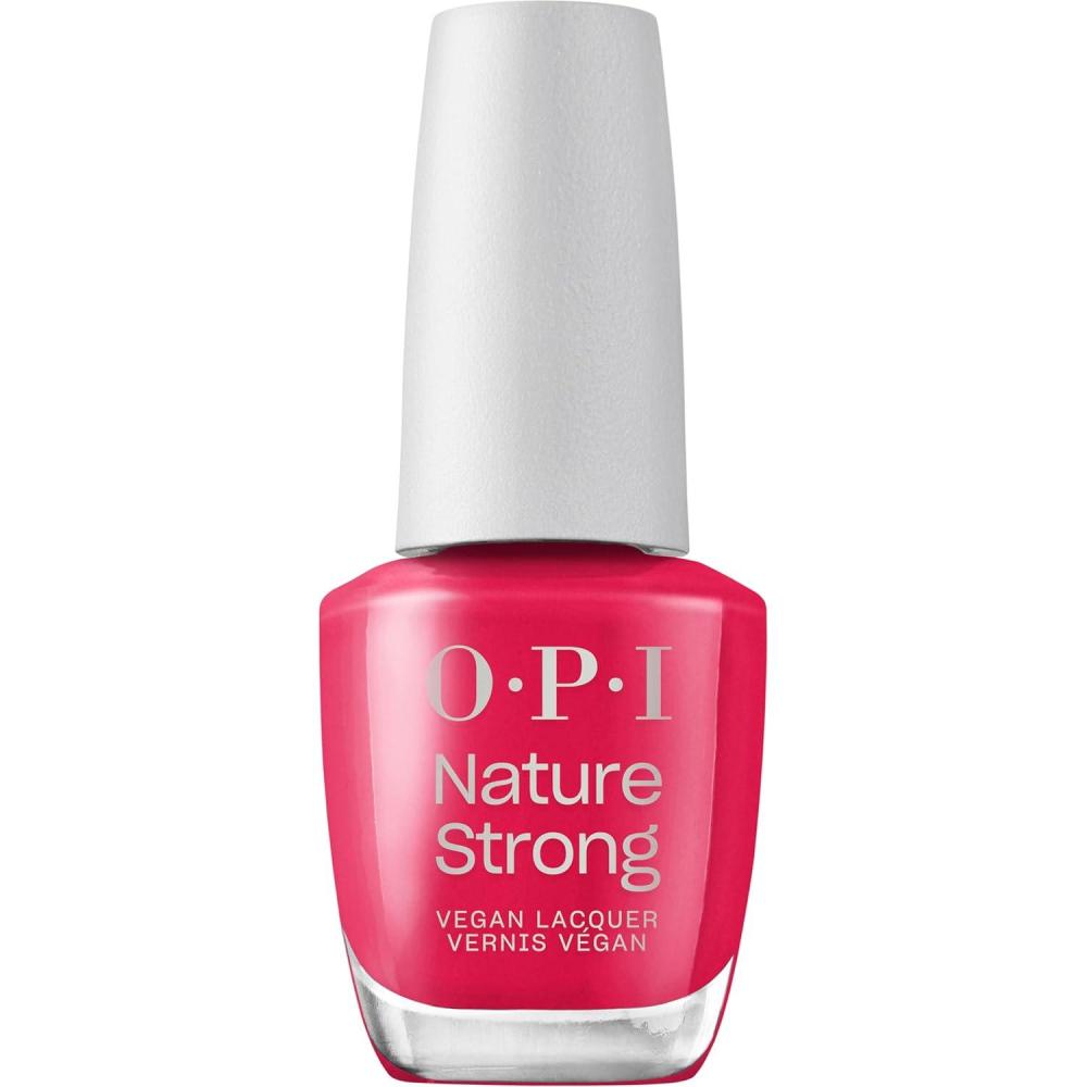 imageOPI Nature Strong Natural Origin 3Step System Botanical Base Coat Top Coat and Various Nail Polish Colors High Shine Color Protection EcoFriendly Plant Based Vegan amp Cruelty FreeBerry Pickin Season Opaque Dark Warm Red