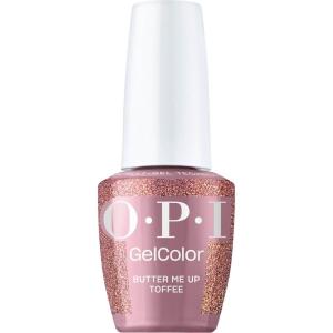 OPI GelColor | Semi-Sheer, Opaque & Shimmer Winter Shades | Long Lasting, UV Cure Gel Nail Polish with High Shine | Vegan & HEMA Free | Good Enough to Treat Collection | Holiday 2025(Butter Me Up Toffee | Semi-Sheer Warm Red Berry Brown with Gold Shimmer)