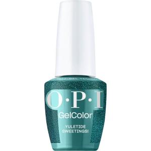 OPI GelColor | Semi-Sheer, Opaque & Shimmer Winter Shades | Long Lasting, UV Cure Gel Nail Polish with High Shine | Vegan & HEMA Free | Good Enough to Treat Collection | Holiday 2025(Yuletide Sweetings! | Semi-Sheer Cool Dark Green with Blue Shimmer)