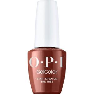 OPI GelColor | Semi-Sheer, Opaque & Shimmer Winter Shades | Long Lasting, UV Cure Gel Nail Polish with High Shine | Vegan & HEMA Free | Good Enough to Treat Collection | Holiday 2025(Star-zipan on the Tree | Opaque Warm Dark Brown Crème)