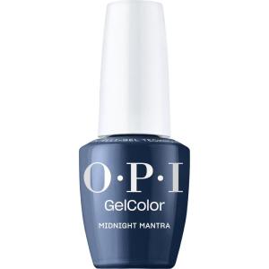 OPI GelColor LED Cure Gel Nail Polish | Blue & Green Shades | Salon-Quality Shine, Long-Lasting Wear | Easily Soak Off Removal | Vegan & HEMA Free | 0.5 Fl Oz(Midnight Mantra | Opaque Dark Navy Blue)