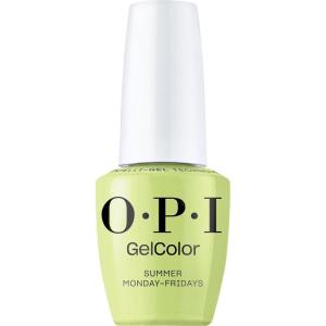 OPI GelColor LED Cure Gel Nail Polish | Blue & Green Shades | Salon-Quality Shine, Long-Lasting Wear | Easily Soak Off Removal | Vegan & HEMA Free | 0.5 Fl Oz(Summer Monday-Fridays | Opaque Bright Soft Green)