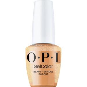 OPI GelColor LED Cure Gel Nail Polish | Yellow & Orange Shades | Salon-Quality Shine, Long-Lasting Wear | Easily Soak Off Removal | Vegan & HEMA Free | 0.5 Fl Oz(Beauty School Popout | Sheer Pastel Orange with Gold Shimmer)