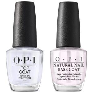 OPI Nail Polish Top and Base Coat, Protective High-Gloss Shine, 0.5 Fl Oz, Natural