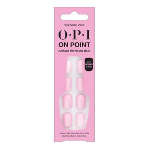 OPI On Point Press On Nails | Short Round Classic & Accent Nail Art Press On Nails | 24 Count With Nail Glue | Instant Press-On Mani | Long Lasting, Reusable, Non-damaging(Mod About Oooh)