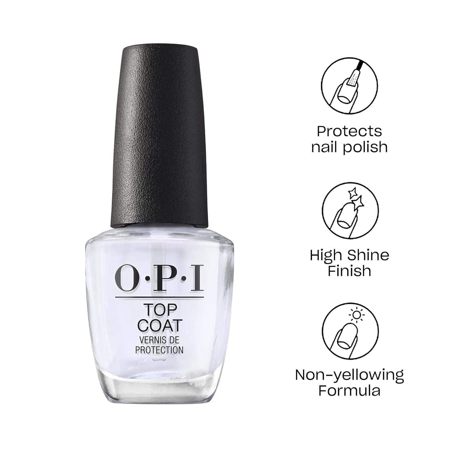 imageBundle of OPI Nail Lacquer Funny Bunny White Nail Polish 05 fl oz OPI Top Coat Protective High Gloss Shine Nail Polish Top Coat 05 fl oz