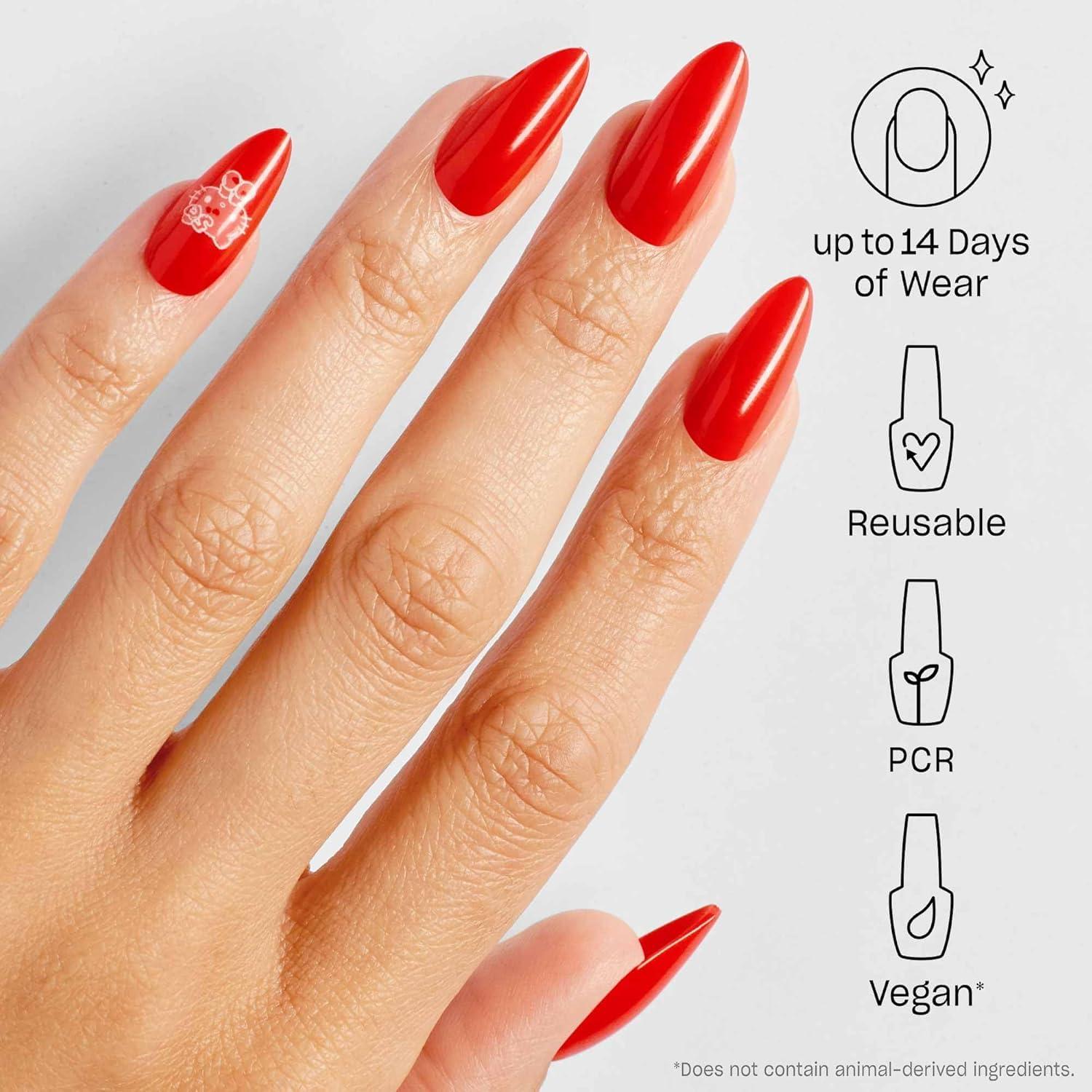 imageOPI xPRESSON Press on Nails Long Almond Shape Nail Art 30 Count With Glue Instant GelLike Salon Manicure Hello Kitty Limited Edition CollectionBowtiful