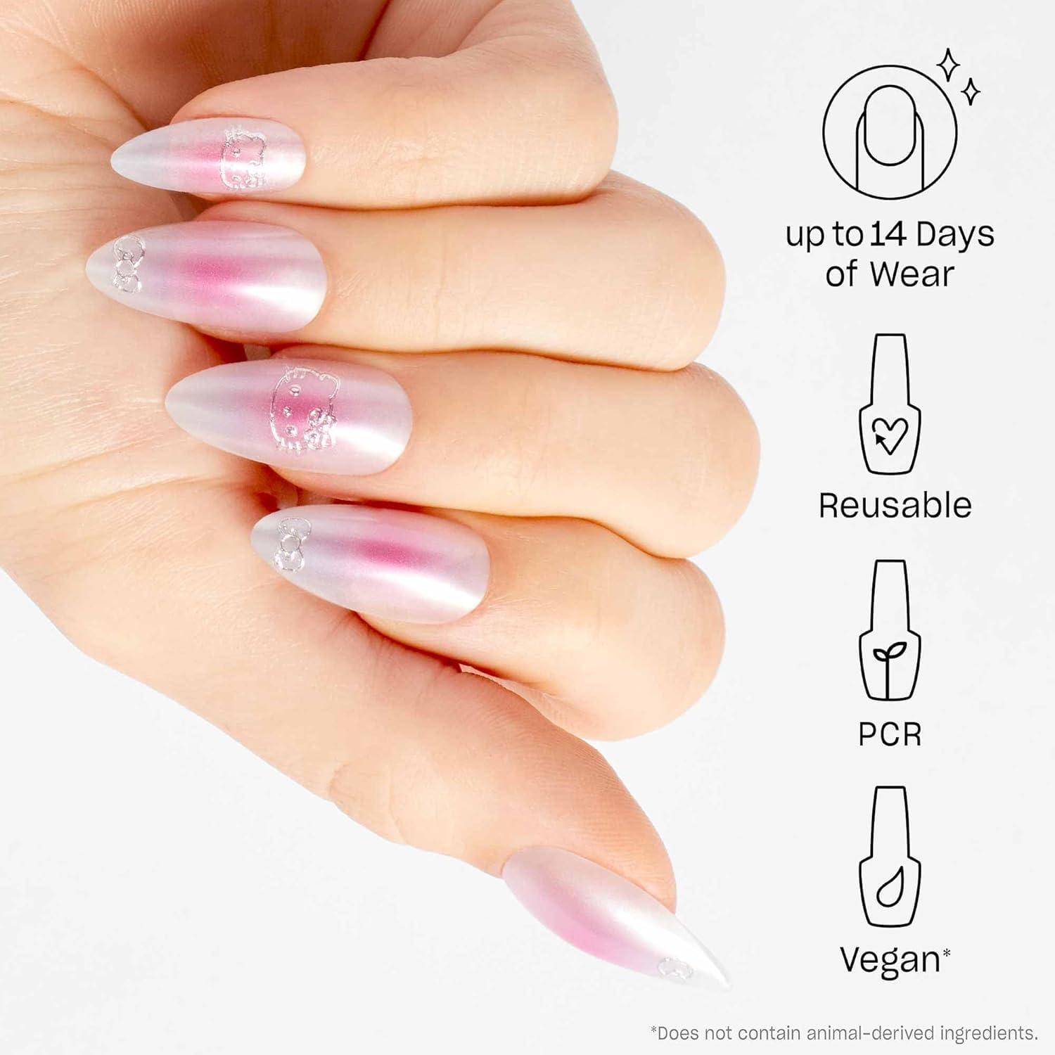 imageOPI xPRESSON Press on Nails Long Almond Shape Nail Art 30 Count With Glue Instant GelLike Salon Manicure Hello Kitty Limited Edition CollectionCute as Ever