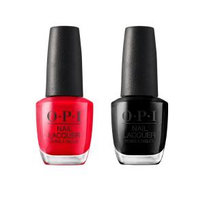 Bundle of OPI Nail Lacquer, Cajun Shrimp + OPI Nail Lacquer, Black Onyx, Tampa, 0.5 fl oz