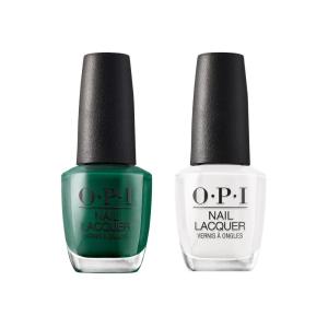 Bundle of OPI Nail Lacquer, Stay Off the Lawn!! + OPI Nail Lacquer, Alpine Snow, New York, 0.5 fl oz