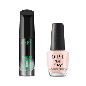 OPI Repair Mode Bond Building Nail Serum, Patented Ulti-Plex Technology ™, Keratin Protein, Clear, 0.3 fl oz + OPI Nail Envy, Nail Strengthening Treatment, Bubble Bath, 0.5 fl oz, Vegan Formula